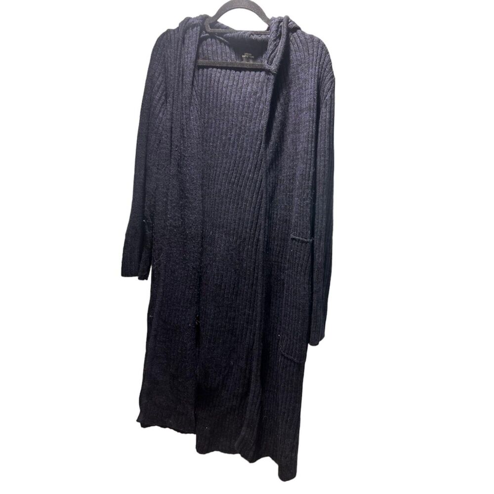 Urban Outfitters Oversized Open Front Ribbed Hooded Sweater Cardigan
